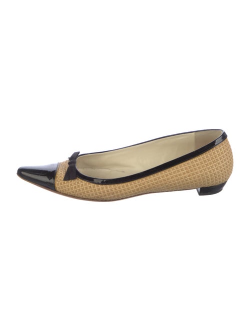 Prada Straw Colorblock Pattern Ballet Flats