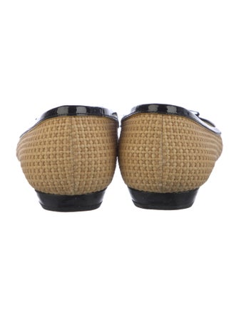 Prada Straw Colorblock Pattern Ballet Flats