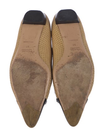 Prada Straw Colorblock Pattern Ballet Flats