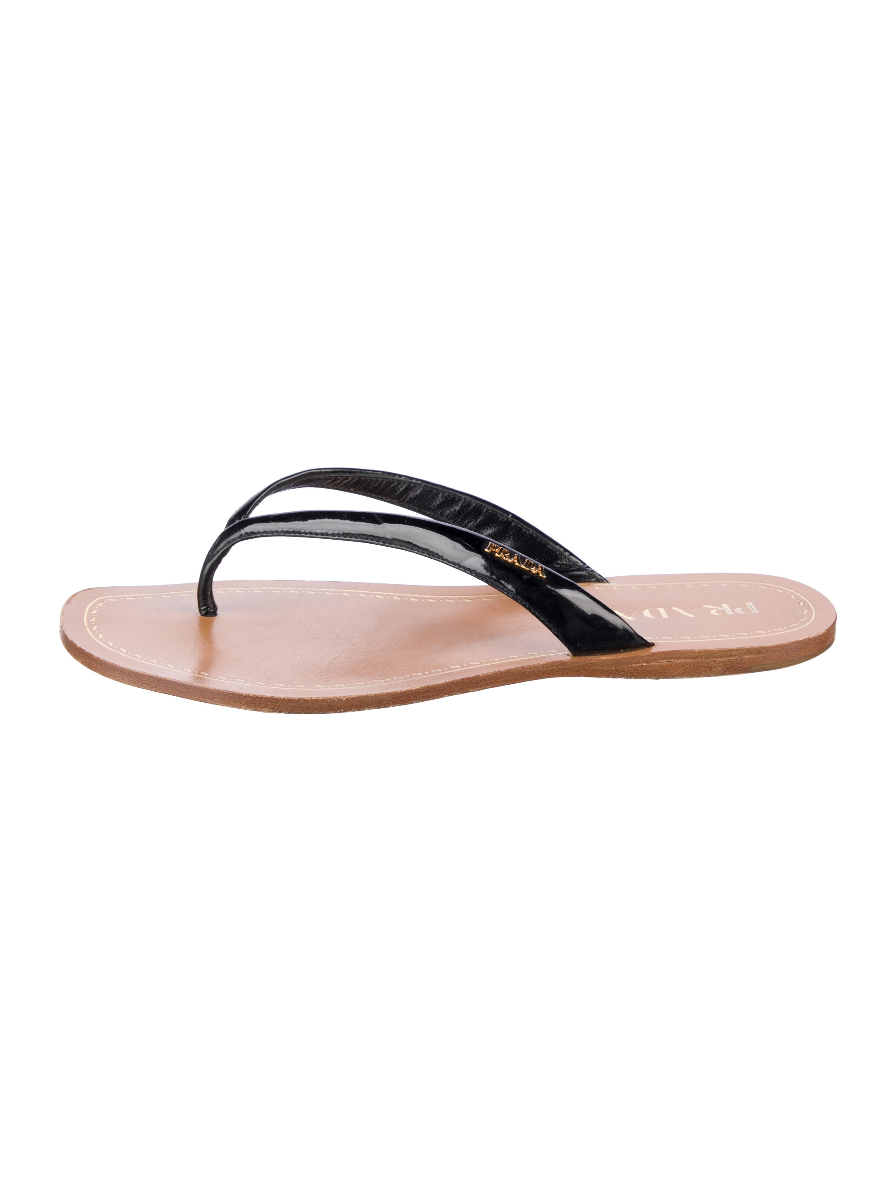 Prada Patent Leather Flip Flops
