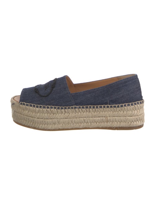 Prada Denim Whipstitch Trim Espadrilles