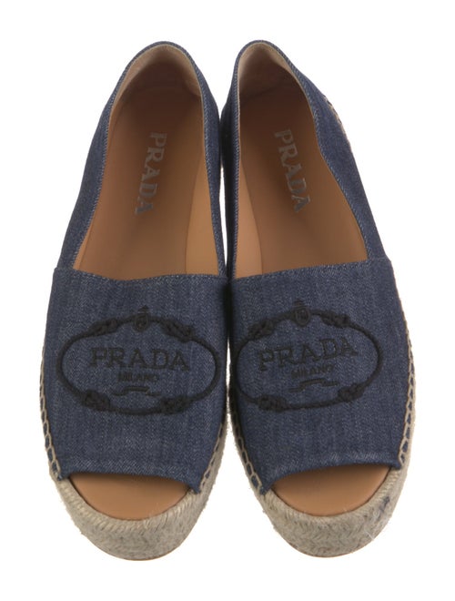 Prada Denim Whipstitch Trim Espadrilles