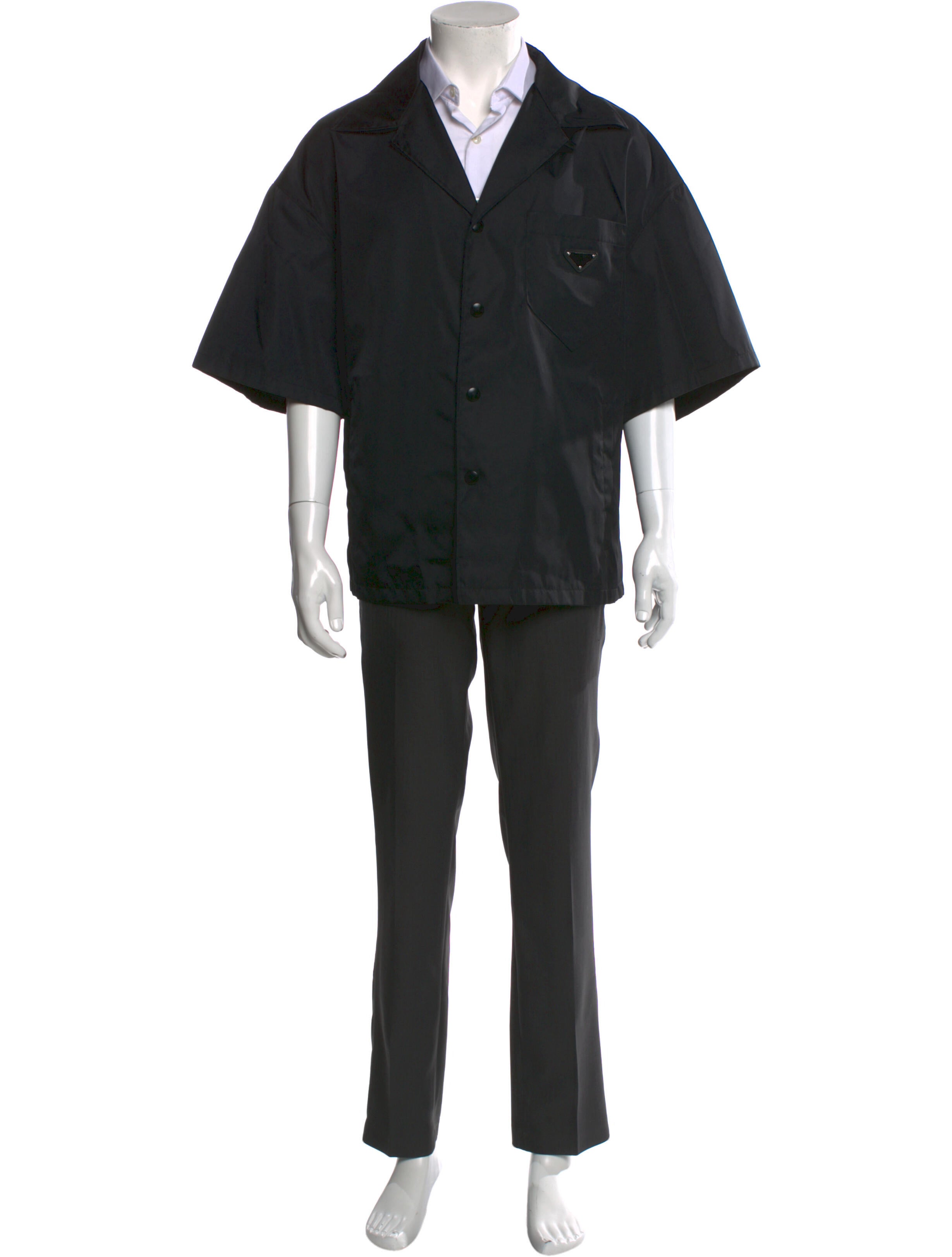 Prada 2021 Enameled Metal Triangle Shirt