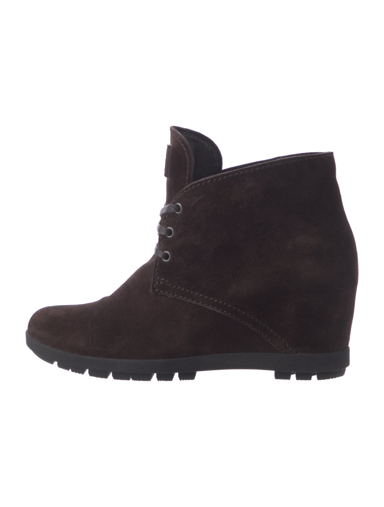 Prada Suede Lace-Up Boots