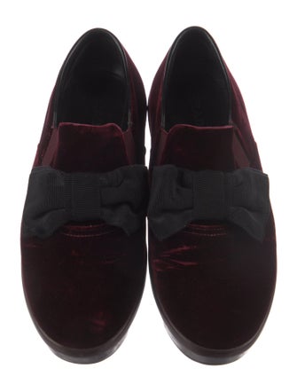 Prada Velvet Bow Accents Oxfords