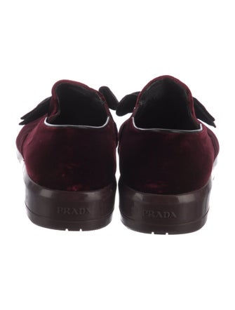 Prada Velvet Bow Accents Oxfords