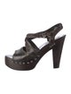 Prada Leather Studded Accents Slingback Sandals