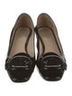 Prada Patent Leather Leather Trim Embellishment Ballet Flats