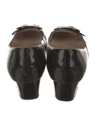 Prada Patent Leather Leather Trim Embellishment Ballet Flats