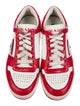 Prada Enameled Metal Triangle Leather Sneakers