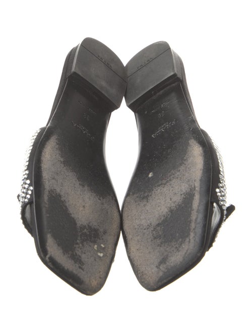 Prada Satin Crystal Embellishments Slides