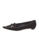 Prada Suede Leather Trim Embellishment Loafers