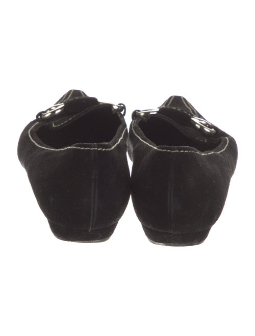 Prada Suede Leather Trim Embellishment Loafers