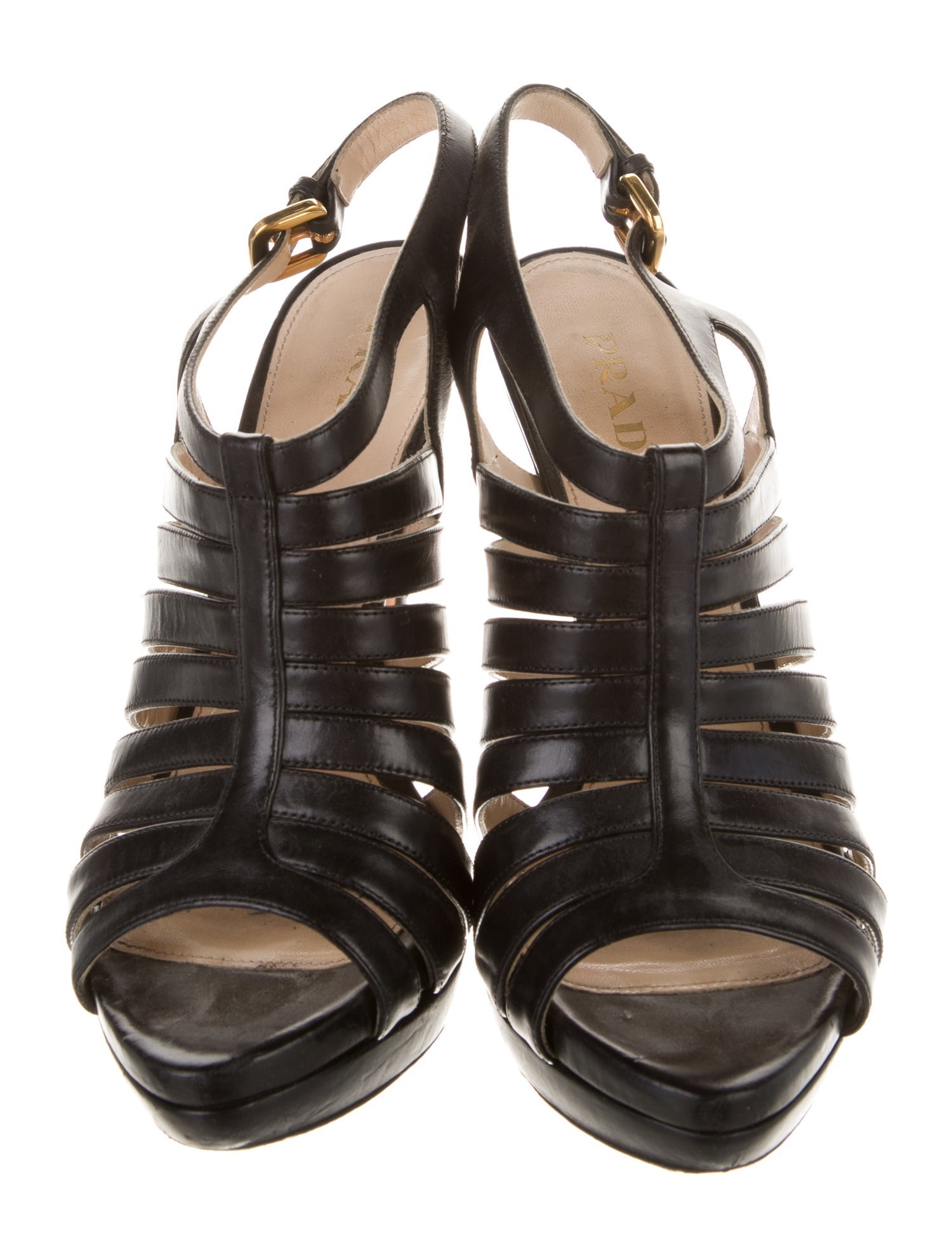 Prada Leather Slingback Sandals