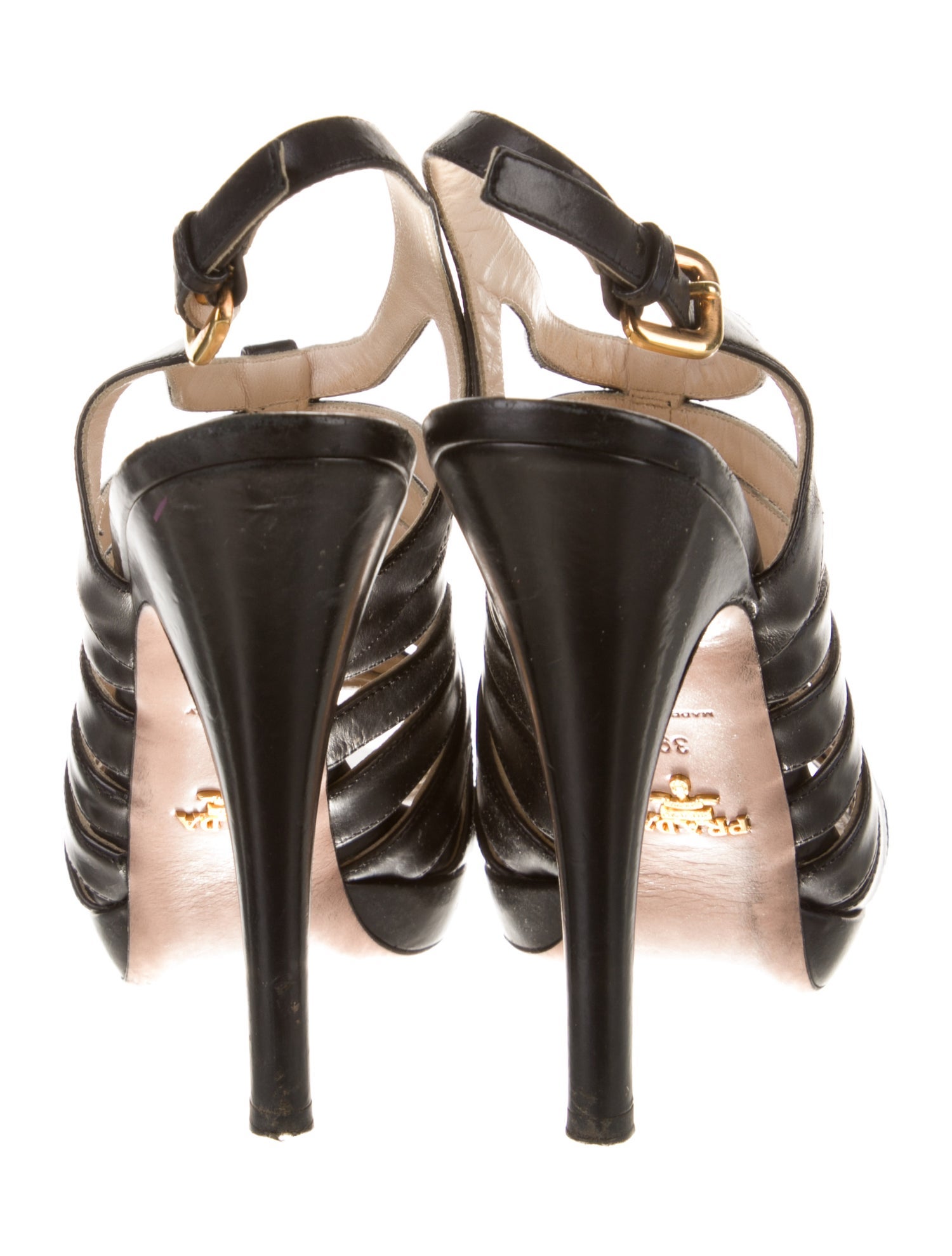 Prada Leather Slingback Sandals