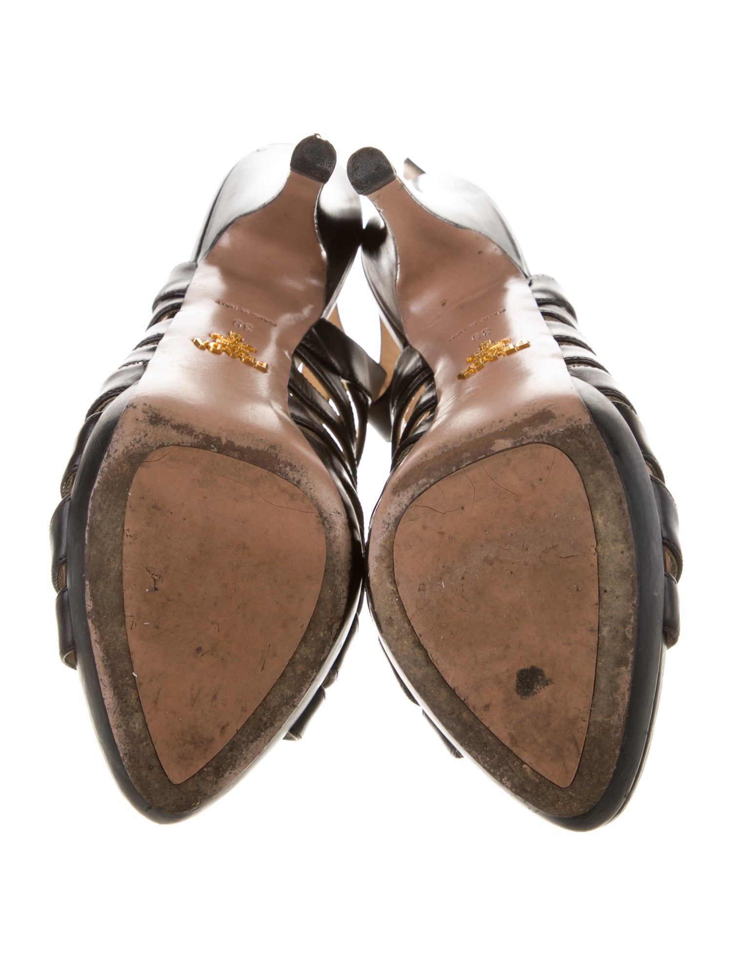 Prada Leather Slingback Sandals