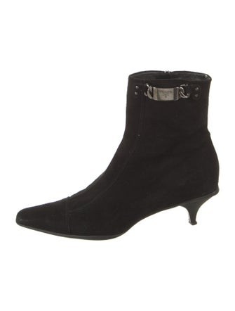 Prada Suede Chain-Link Accents Sock Boots