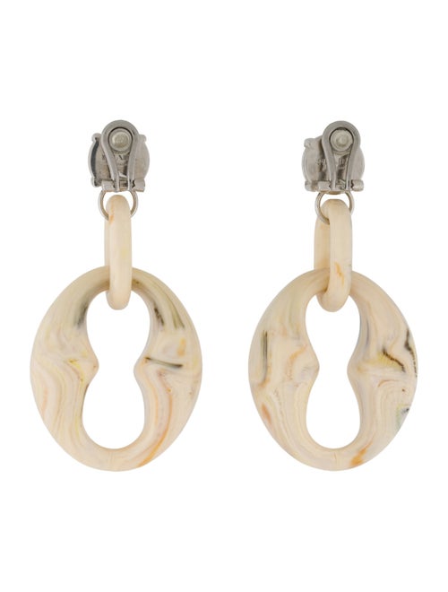 Prada Crystal & Resin Geometric Oversized Drop Earrings