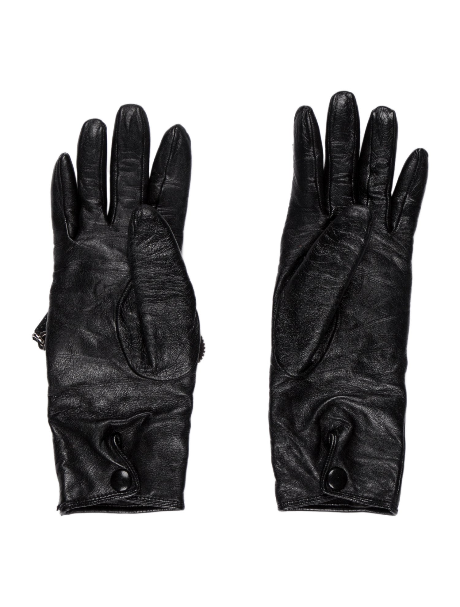 Prada Logo Leather Gloves