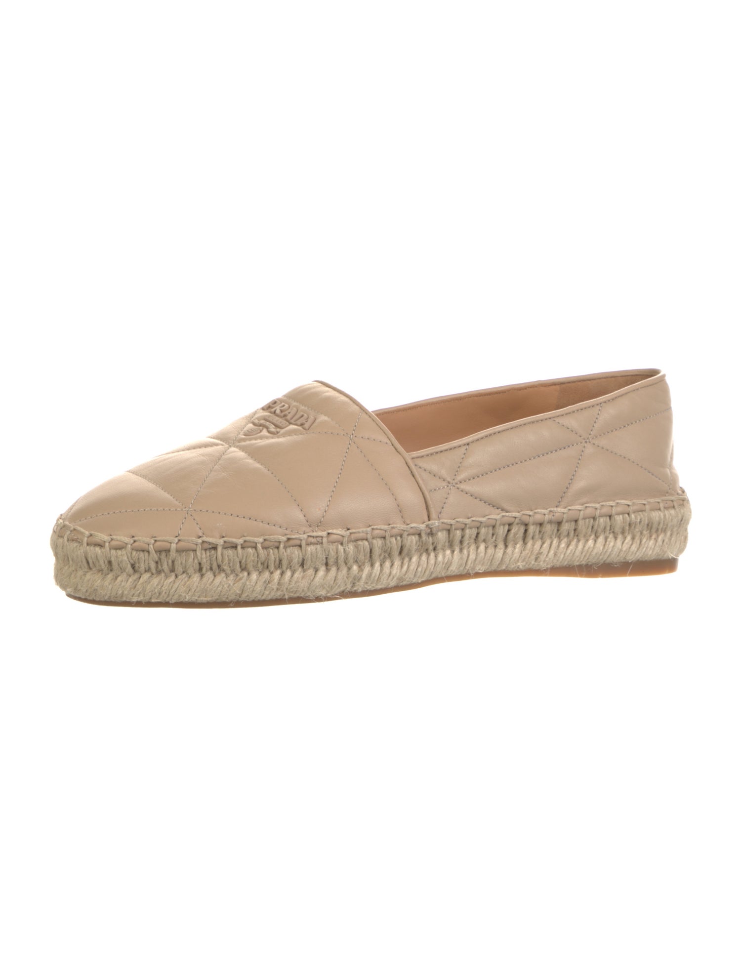 Prada Quilted Pattern Leather Espadrilles
