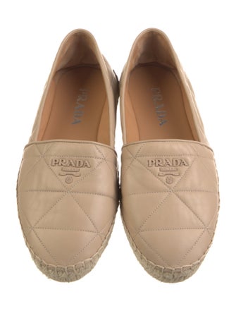 Prada Quilted Pattern Leather Espadrilles