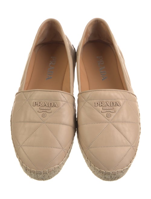 Prada Quilted Pattern Leather Espadrilles