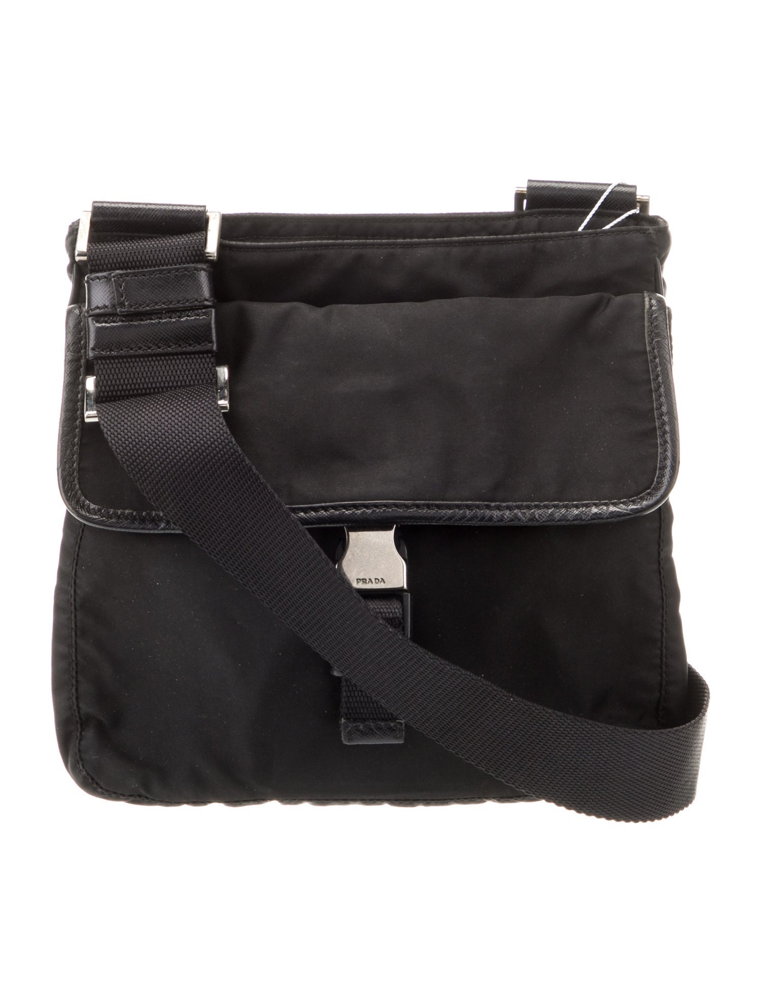 Prada Tessuto Nylon Messenger Bag - Black Crossbody Bags