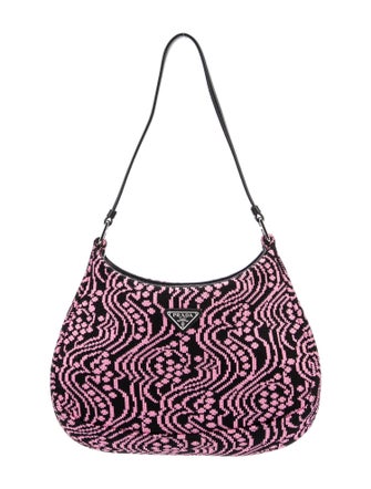 Prada Enameled Metal Triangle Cleo