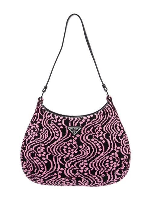 Prada Enameled Metal Triangle Cleo