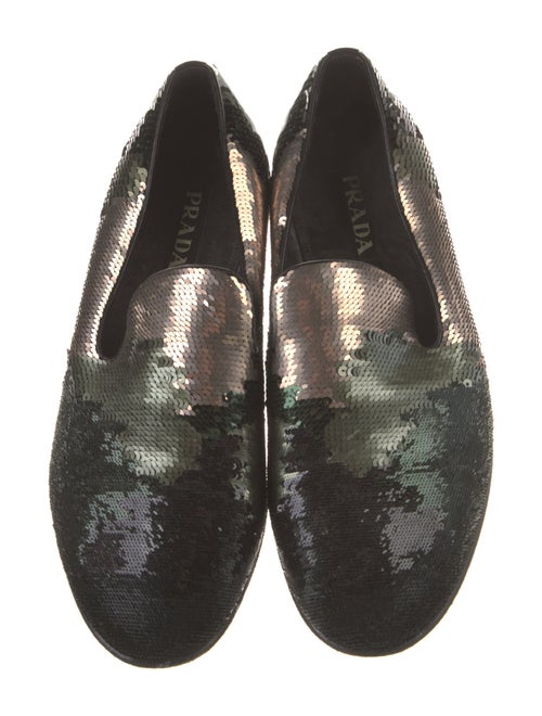 Prada Sequins Printed Loafers