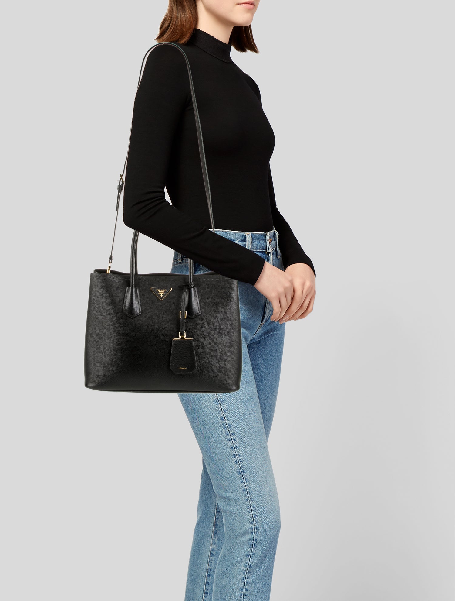 Prada Saffiano Cuir Leather Shoulder Bag