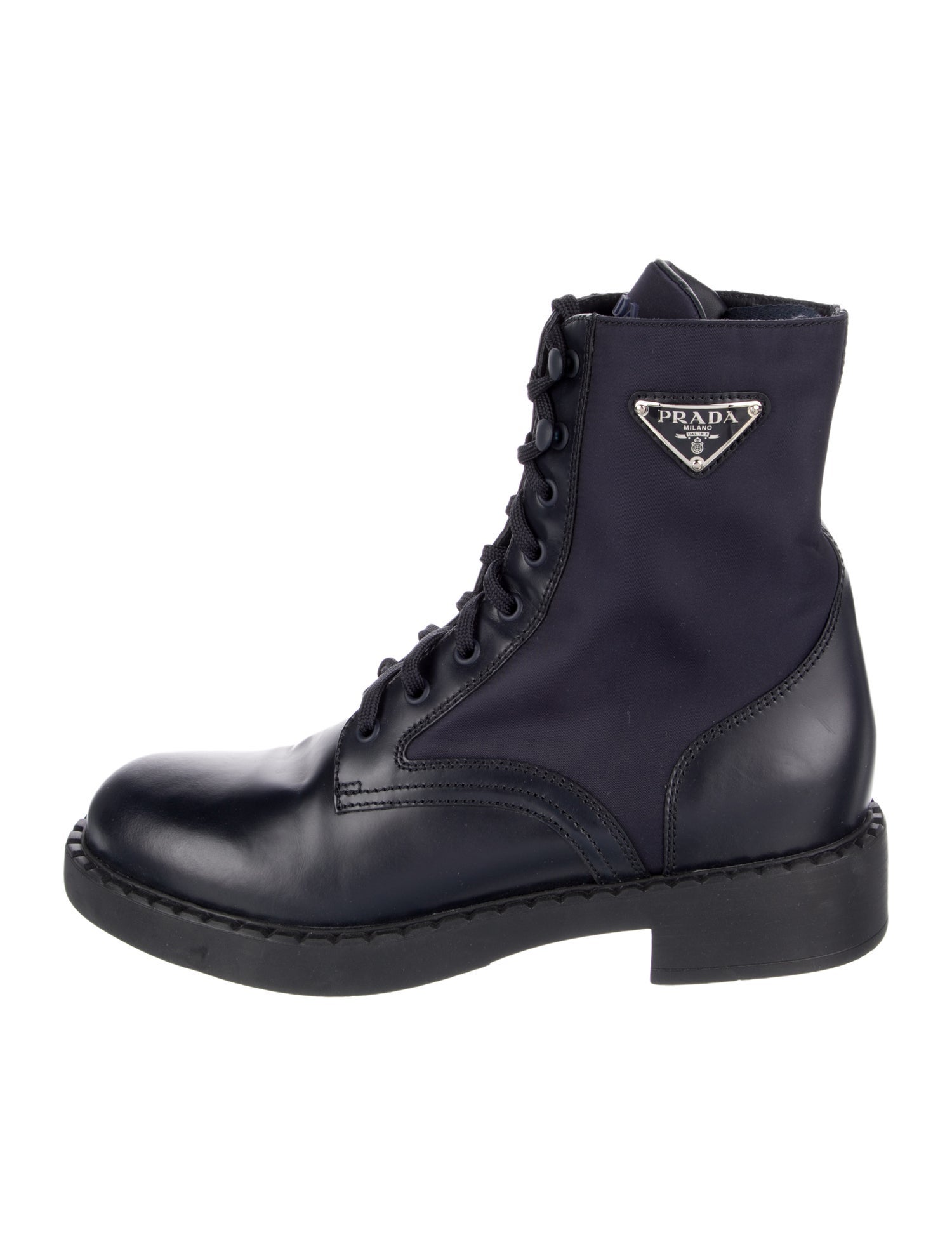 Prada Patent Leather Lace-Up Boots