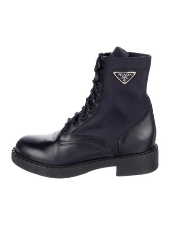 Prada Patent Leather Lace-Up Boots