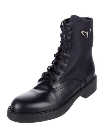Prada Patent Leather Lace-Up Boots
