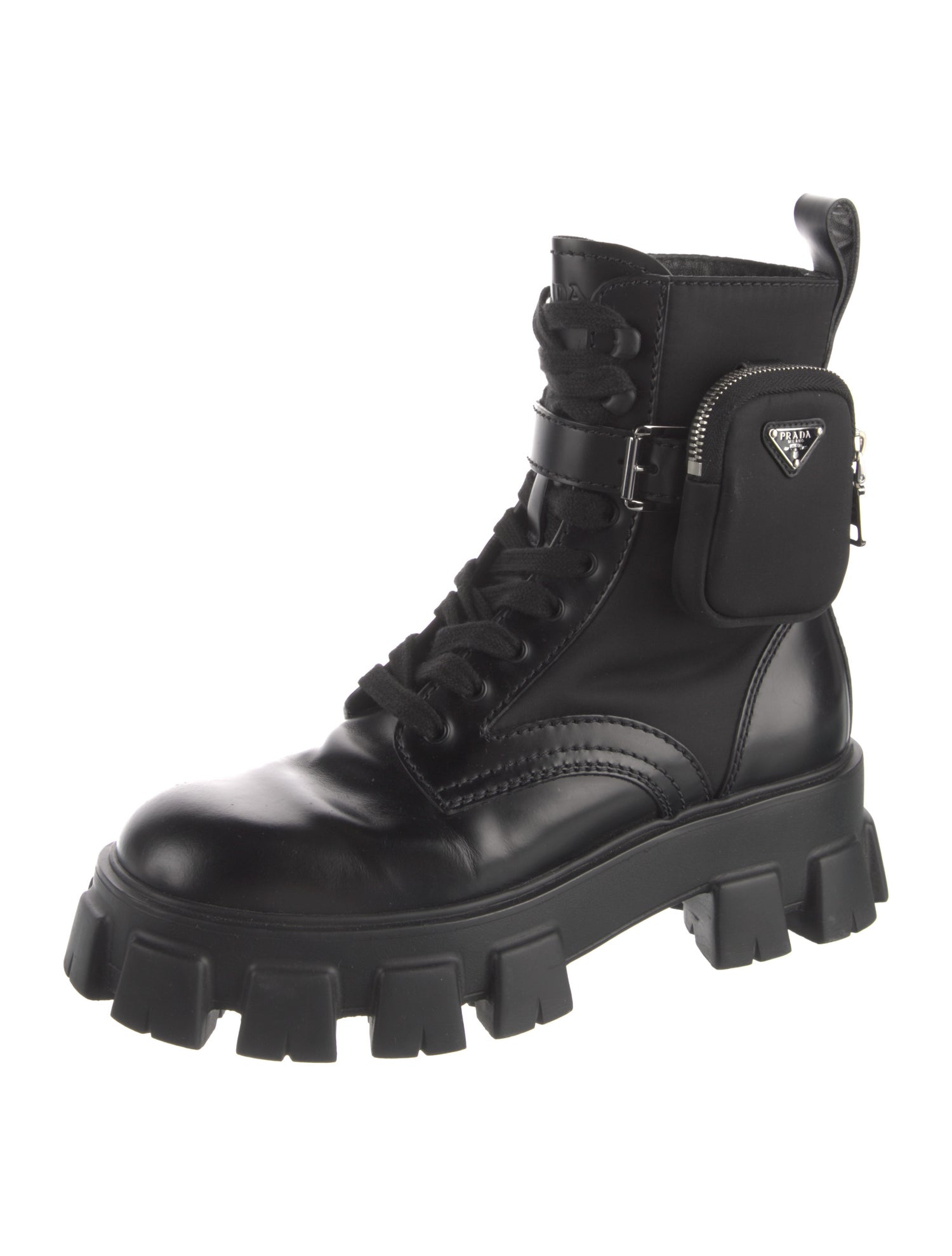 Prada Leather Combat Boots