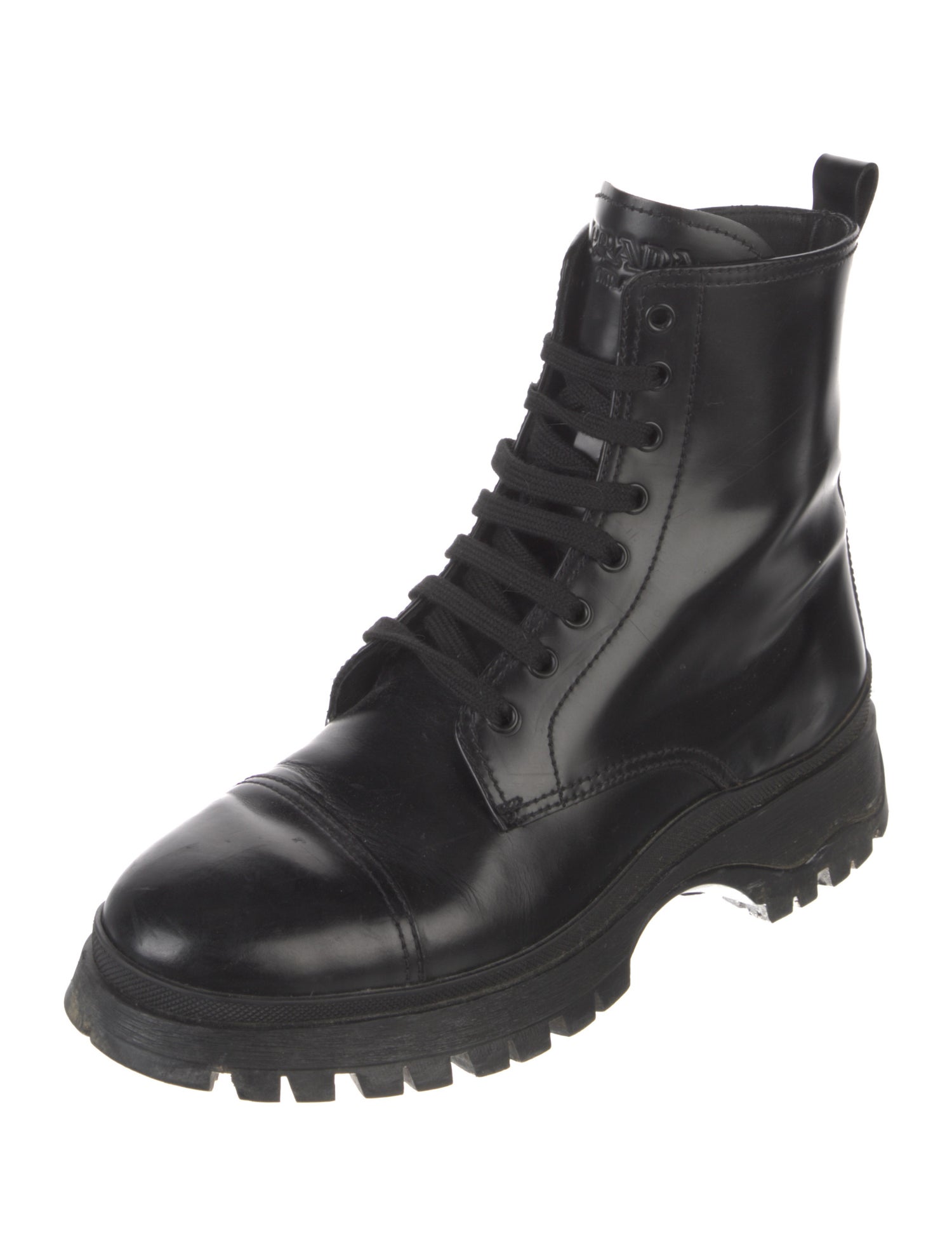 Prada Leather Combat Boots