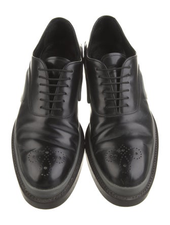Prada Leather Colorblock Pattern Oxfords