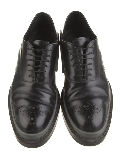 Prada Leather Colorblock Pattern Oxfords