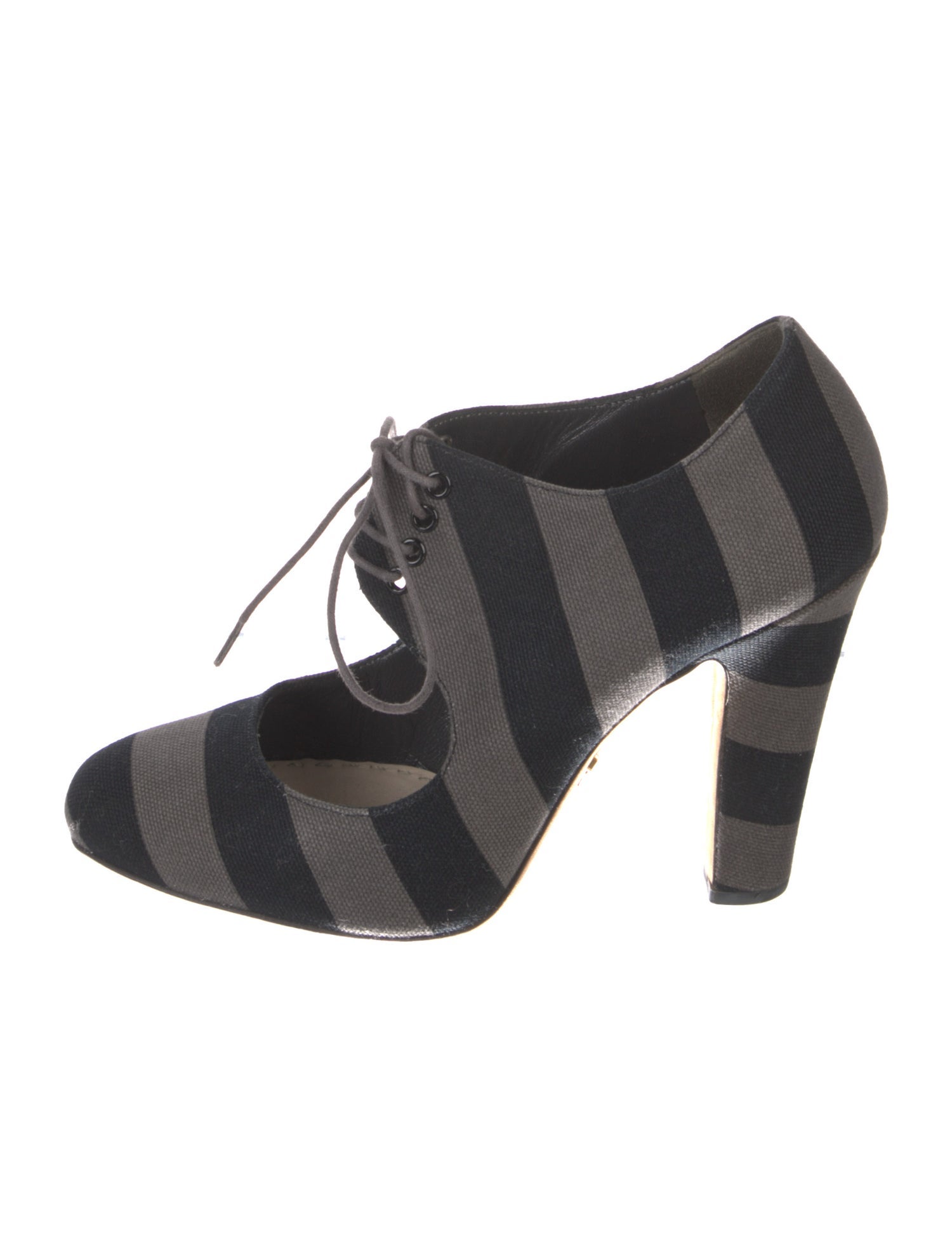 Prada Canvas Striped Pumps