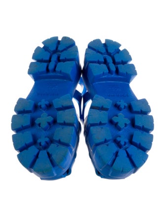 Prada Enameled Metal Triangle Rubber Gladiator Sandals