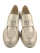 Prada Enameled Metal Triangle Patent Leather Loafers
