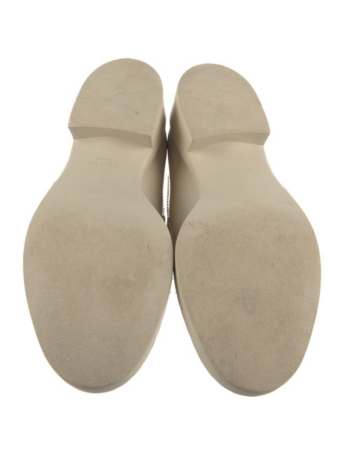 Prada Enameled Metal Triangle Patent Leather Loafers