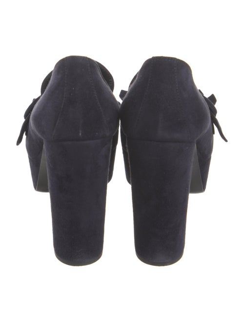 Prada Suede Fringe Trim Accent Pumps