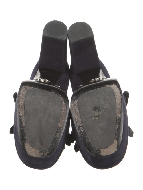 Prada Suede Fringe Trim Accent Pumps