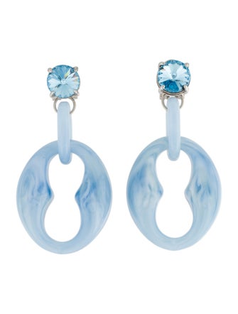 Prada Crystal & Plexiglass Geometric Drop Earrings
