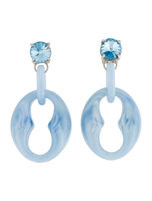 Prada Crystal & Plexiglass Geometric Drop Earrings