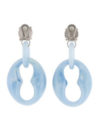 Prada Crystal & Plexiglass Geometric Drop Earrings