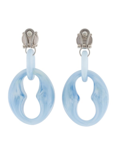 Prada Crystal & Plexiglass Geometric Drop Earrings