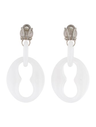Prada Crystal & Plexiglass Geometric Drop Earrings