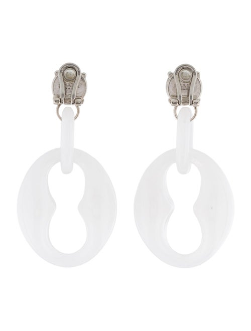 Prada Crystal & Plexiglass Geometric Drop Earrings